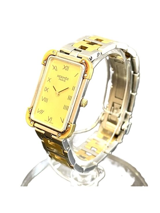 Hermes Croajour Watch SS Quartz Gold Dial main image 6